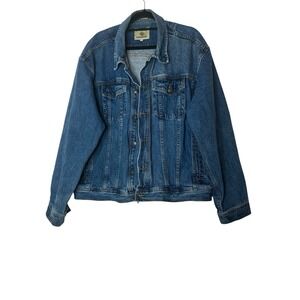 Vintage Outdoor Expedition Denim Jacket Men XXL Plus Blue Trucker 90s Streetwear